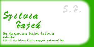 szilvia hajek business card